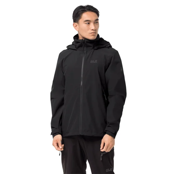 vente pas cher en ligne Promo 💯 Randonnee Pedestre Homme Jack Wolfskin Veste Imperméable Jack Wolfskin Evandale NOIR 🥰 4