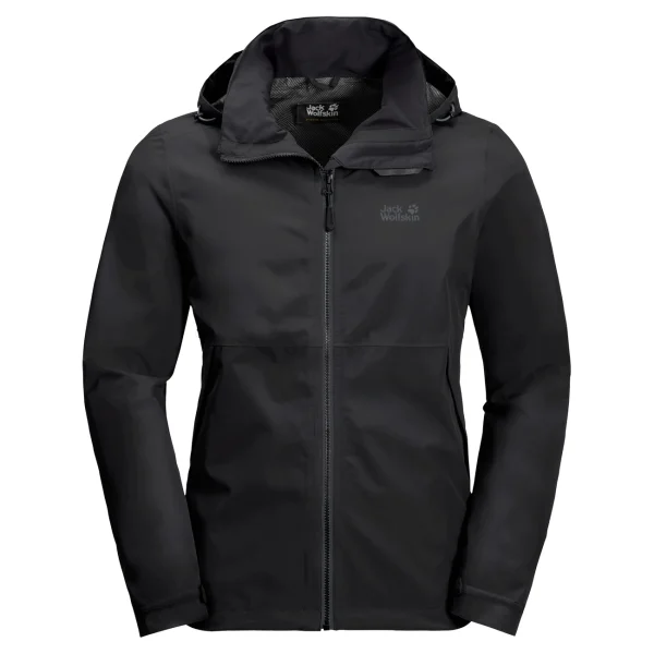 vente pas cher en ligne Promo 💯 Randonnee Pedestre Homme Jack Wolfskin Veste Imperméable Jack Wolfskin Evandale NOIR 🥰 3