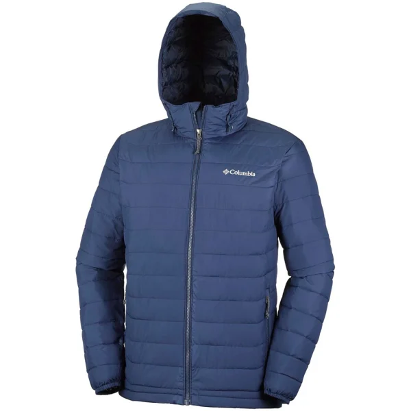 Nouveau 🎁 Montagne Homme Columbia Columbia Powder Lite Hooded BLEU 💯 Distributeur Officiel 3